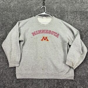 Vtg Minnesota Golden Gophers Sweatshirt Womens Large Gray Football Crewneck CSA